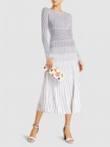 ‎ELIZABETH AND JAMES‎ Sheridan Merino Wool-Blend Midi Dress ~ chic stripe print dresses ~ effortless style clothing