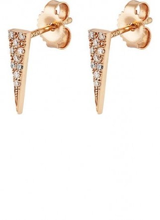 EVA FEHREN Fringe Stud Earrings – small pave diamond studs - flipped