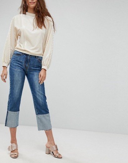 EVIDNT Workmans Jeans with Exaggerated Turn Up | cropped denim - flipped