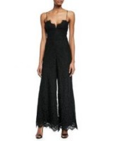 Fame and Partners Jade Corded Lace Crisscross Jumpsuit | black strappy back jumpsuits | feminine party fashion
