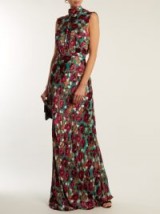 SALONI Fleur floral-devoré high-neck gown ~ chic column gowns