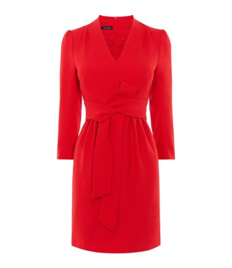 KAREN MILLEN Front-knot Crepe Dress / little red dresses - flipped
