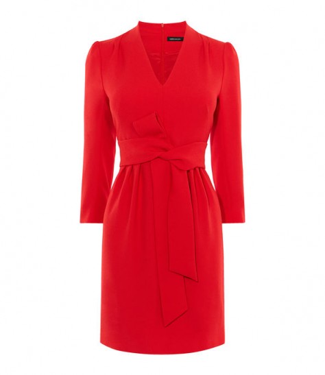 KAREN MILLEN Front-knot Crepe Dress / little red dresses