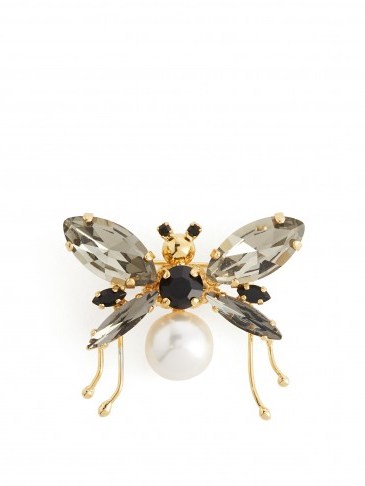 ERDEM Insect crystal-embellished brooch ~ beautiful brooches - flipped