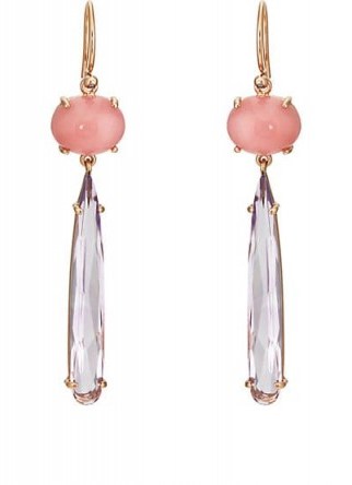 IRENE NEUWIRTH pink opal and Rose de France amethyst Drop Earrings - flipped