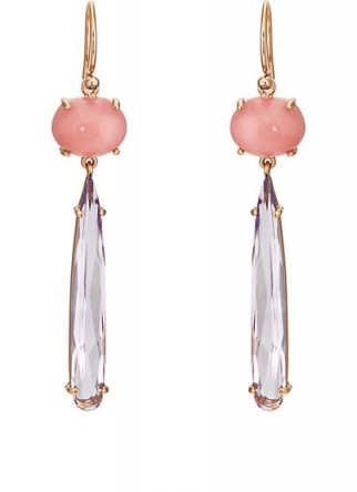 IRENE NEUWIRTH pink opal and Rose de France amethyst Drop Earrings