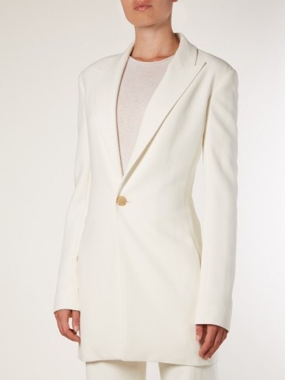 THE ROW Jaymin peak-lapel single-breasted blazer | ivory suit blazers - flipped