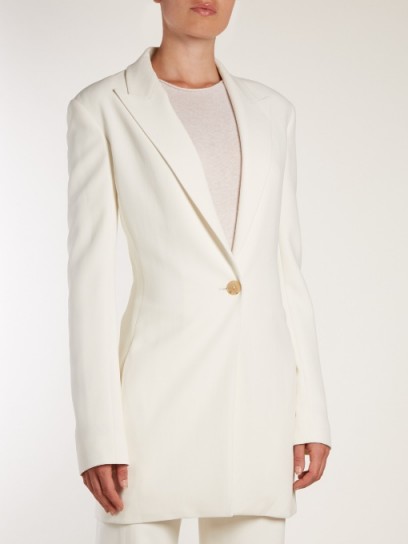 THE ROW Jaymin peak-lapel single-breasted blazer | ivory suit blazers