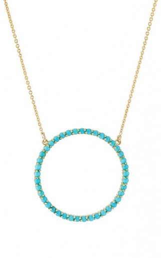 JENNIFER MEYER Open Circle Turquoise Necklace ~ blue stone necklaces - flipped