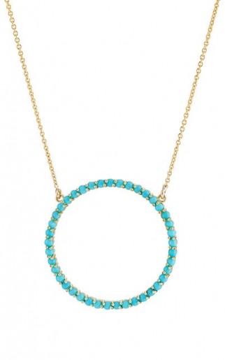 JENNIFER MEYER Open Circle Turquoise Necklace ~ blue stone necklaces
