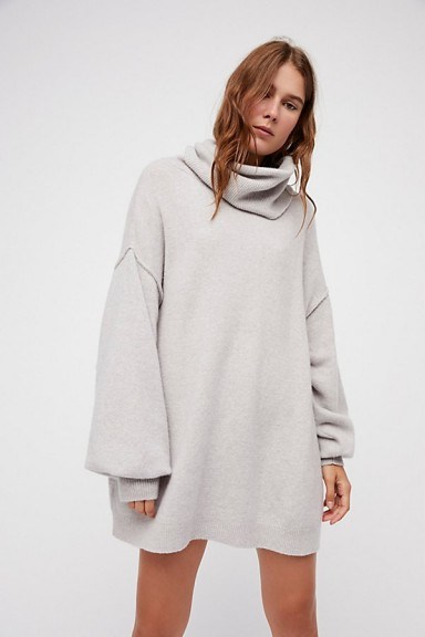 Free People Keep A Secret Cashmere Tunic – soft slouchy sweater dresses – knitted tunics - flipped