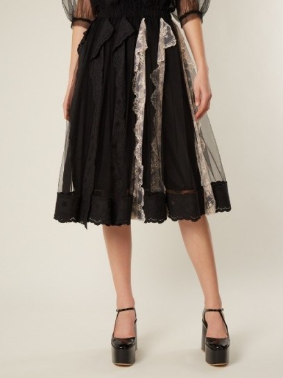 SIMONE ROCHA Lace-trimmed tulle midi skirt – luxe skirts - flipped