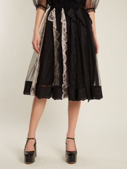 SIMONE ROCHA Lace-trimmed tulle midi skirt – luxe skirts