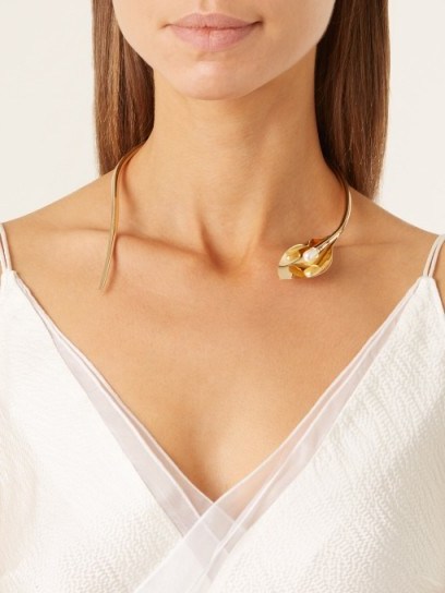 RYAN STORER Lily gold-plated choker ~ delicate flower chokers - flipped