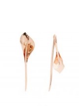 RYAN STORER Lily rose-gold plated earrings ~ floral statement jewellery