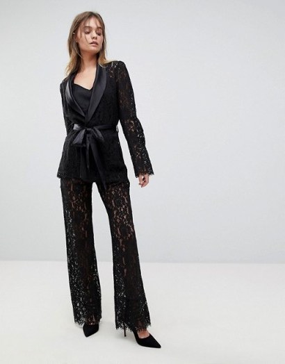 Lipsy Darcelle Lace Pant / semi sheer floral trousers - flipped