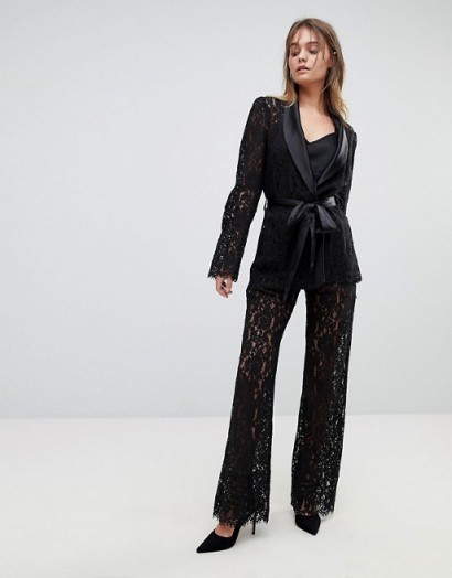 Lipsy Darcelle Lace Pant / semi sheer floral trousers
