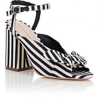 LOEFFLER RANDALL Leigh Striped Canvas Sandals ~ bow front striped sandal