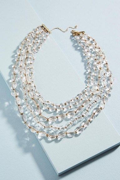 Beth Ward Lumi Layered Necklace / clear beaded statement nacklaces - flipped