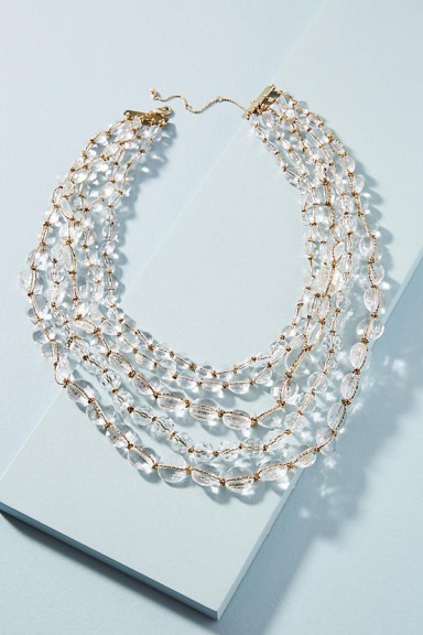 Beth Ward Lumi Layered Necklace / clear beaded statement nacklaces
