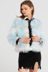 STORETS Lydia Rainbow Faux Fur Coat | shaggy winter coats