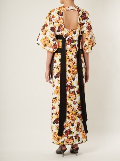 ELLERY Magnificent 8 floral-print cut-out cady dress ~ open back dresses - flipped