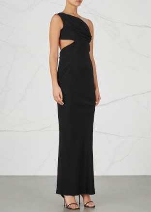 RICK OWENS Maria Clara black cut-out crepe gown ~ elegant column gowns - flipped