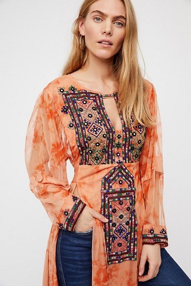 Free People Market Place Maxi Top | coral boho tops - flipped