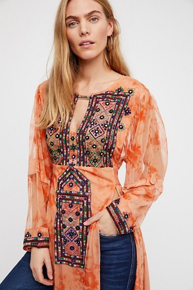 Free People Market Place Maxi Top | coral boho tops