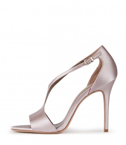 REISS MAXINE SATIN SATIN OPEN-TOE SANDALS NUDE | luxe style party shoes - flipped
