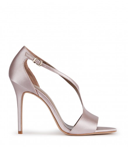 REISS MAXINE SATIN SATIN OPEN-TOE SANDALS NUDE | luxe style party shoes
