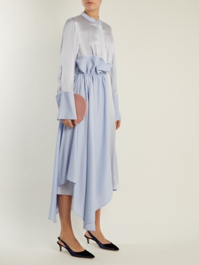 ROKSANDA Micha contrast-panel silk-blend shirtdress ~ light-blue panelled shirt dresses
