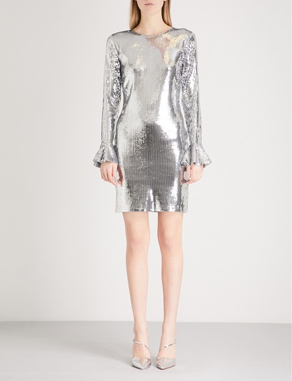 MICHAEL MICHAEL KORS Bell-cuff sequin dress | metallic party dresses | evening luxe