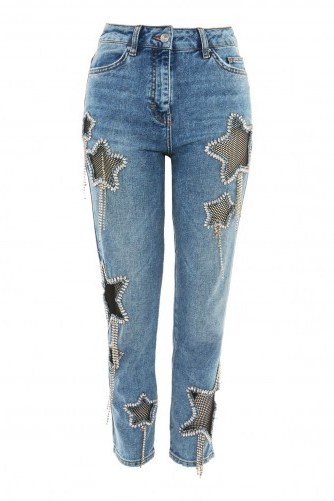 Topshop MOTO Bleach Diamante Star Jeans | embellished denim - flipped