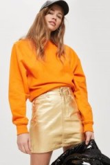 TOPSHOP MOTO Gold Denim Skirt – casual luxe skirts