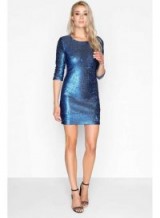 Girls on Film Navy Sequin Bodycon Dress – blue sparkly party dresses