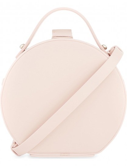 NICOGIANI Tunilla mini leather circle bag ~ small round pale-pink top handle bags - flipped