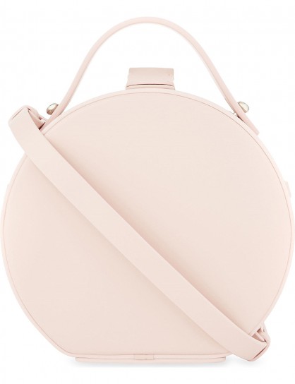 NICOGIANI Tunilla mini leather circle bag ~ small round pale-pink top handle bags