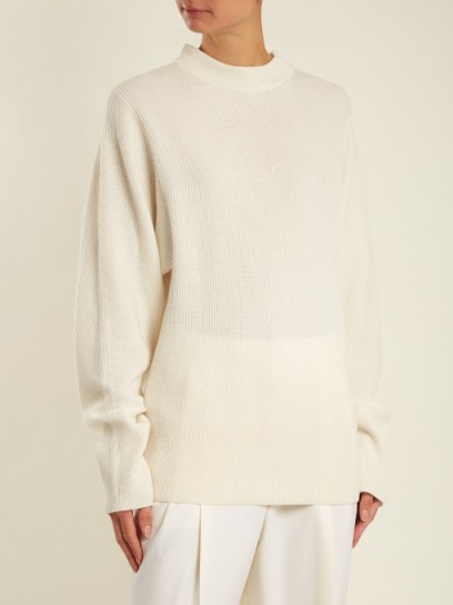 THE ROW Nyx ribbed-knit cashmere sweater ~ ivory sweaters ~ effortless style ~ luxe knitwear