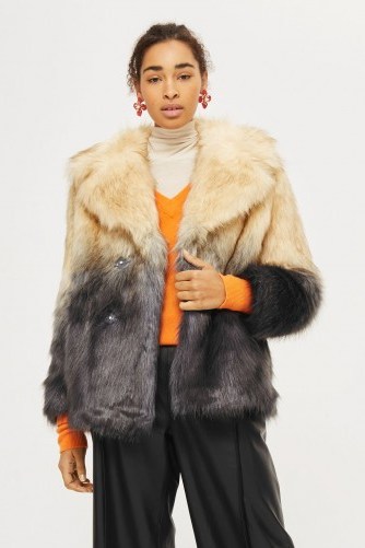 Topshop Ombre Tipped Faux Fur Coat | winter luxe | glamorous coats - flipped