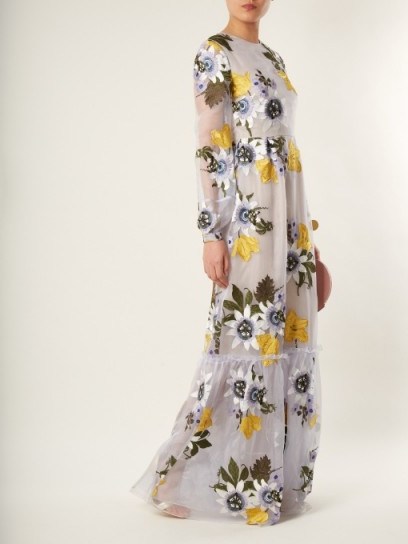 ERDEM Ora floral-embroidered silk-organza gown ~ feminine event gowns - flipped