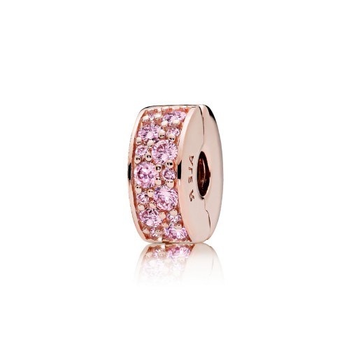 PANDORA Pink Shining Elegance Clip - flipped