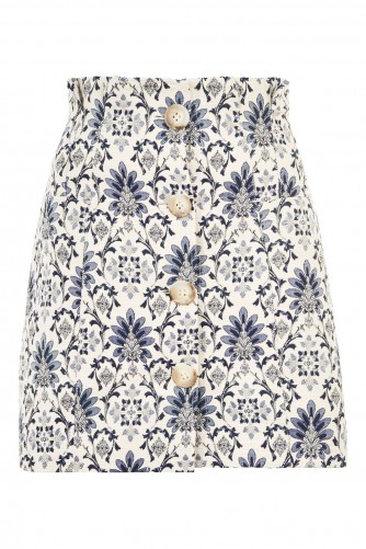 Topshop Porcelain Jacquard Mini Skirt | printed A-line skirts
