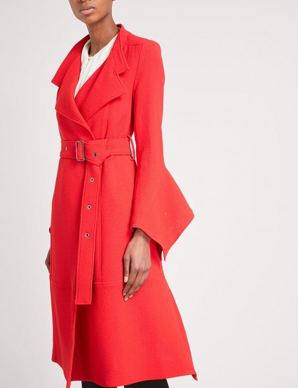 ROLAND MOURET Millington wool-crepe coat ~ stylish red coats