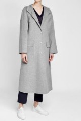 JOSEPH Rowen Felted Wool Coat with Hood / long grey hooded coats