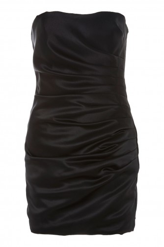 Topshop Satin Dress by Boutique – black strapless ruched party dresses