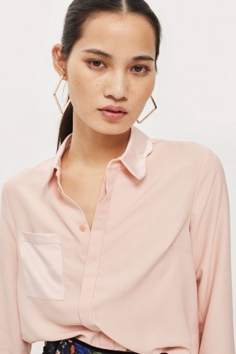 Topshop Scallop Collar Shirt | blush-pink shirts - flipped