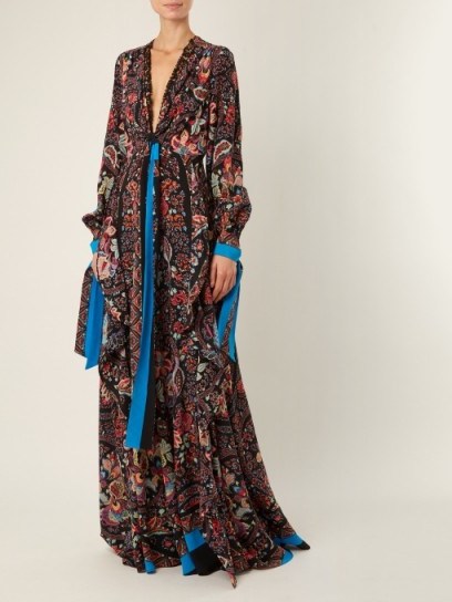 ETRO Scorpione silk crepe de Chine gown ~ floral print gowns - flipped
