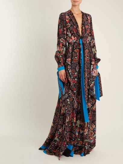 ETRO Scorpione silk crepe de Chine gown ~ floral print gowns