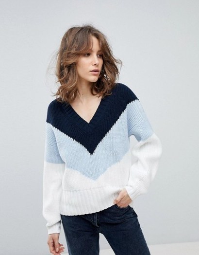 Selected Colour Block Knit Jumper - flipped